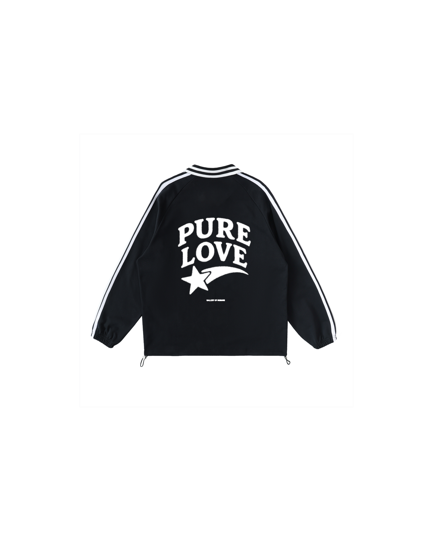 CONTRAST STRIPED LAPEL COLLARED SWEATSHIRT