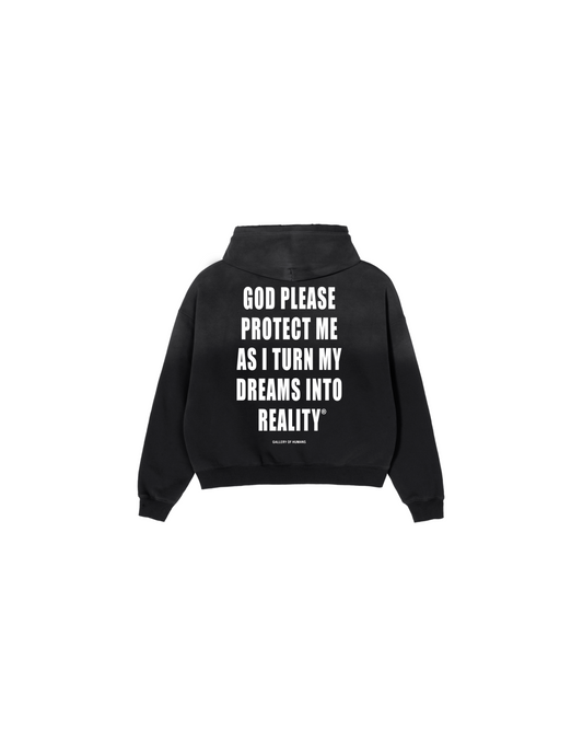 DREAMS TO REALITY HOODIE HEAVYWEIGHT DISTRESSED